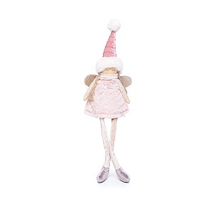 Anjo Decorativo Sentado Com Gorro Noel