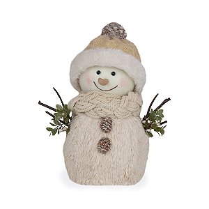 Boneco De Neve Decorativo Com Cachecol e Gorro De Tricô