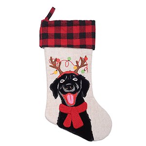 Bota com Led Cão Rena Juta e Preto 50cm