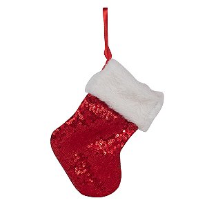 Bota Mini Brilho Vermelho 16cm