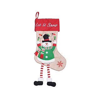 Bota Perninhas Boneco de Neve Juta 52,5cm