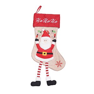 Bota Perninhas Noel Juta e Vermelho 52,5cm