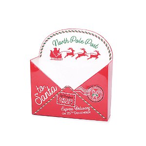 Caixa de Correio Metal Envelope Vermelho e Branco 28cm