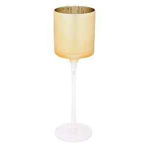 Castiçal com Haste Amarelo 30cm