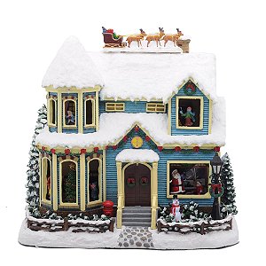 Cenário Casa com Noel e Trenó Bivolt