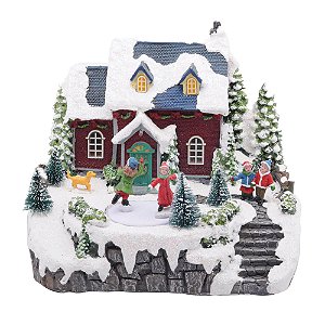 Cenário Casa com Pessoas Patinando