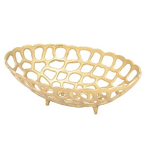 Centro de Mesa Redonda Vazada Ouro G