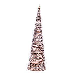 Cone Decorativo Rattan Ouro 60cm