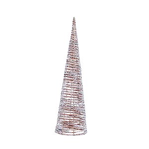 Cone Decorativo Rattan Ouro 80cm