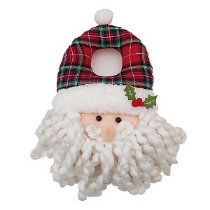 Enfeite P Maçaneta Noel com Gorro Xadrez