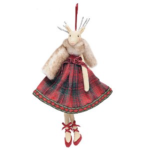 Enfe para Pendurar Rata com Cachecol e Saia