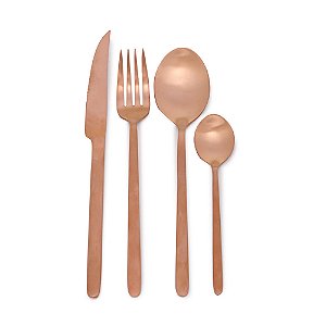 Faqueiro em Aco Inox Premium Rose Gold - 24 Un