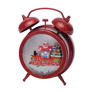 Globo Água Relogio Trem Bn Vermelho