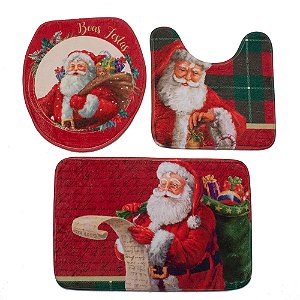 Kit Tapete para Banheiro Noel com Carta - 3 Un