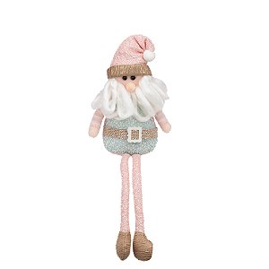 Noel Sentado Azul e Rosa e Ouro