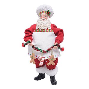 Papai Noel Chef com Avetal Vermelho e Branco e Verde