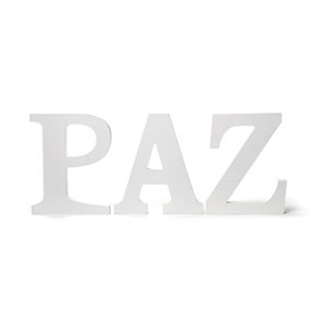 Paz Decorativo em Madeira Branca