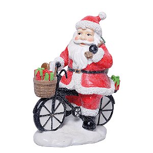 Papai Noel na Bicicleta Vermelho e Branco e Preto
