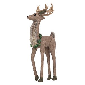 Rena com Arranjo no Pescoço Marrom e Verde