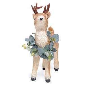 Rena com Folhas EucaliPreto Marrom e Branco e Verde P