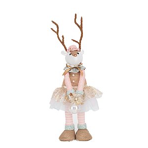 Rena com Saia Bailarina Azul e Rosa e Ouro