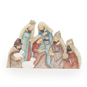 Sagrada Família com 3 Reis Magos em Resina - 5 Un