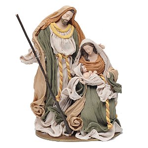 Sagrada Família em Pé Bege e Verde