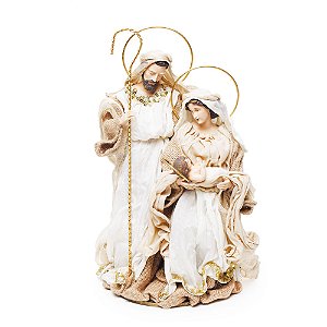 Sagrada Família Tecido e Resina Marfim