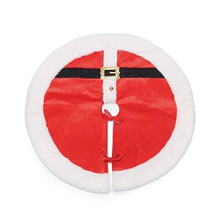 Saia de Árvore Roupa Noel Vermelho e Preto 70cm