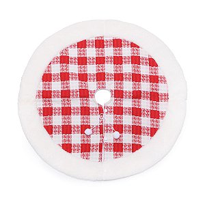 Saia de Árvore Xadrez Vermelho e Branco 120cm