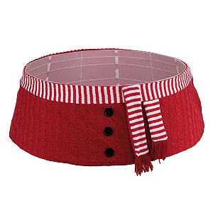 Saia Rigida Trico com Cahecol Branco e Vermelho e Preto 75x75x27