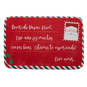 Tapete Carta Noel Vermelho e Branco 40X60
