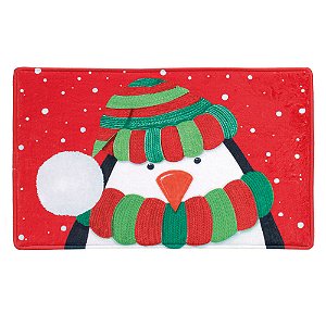 Tapete Pinguim Vermelho e Vdcom Branco 45X75