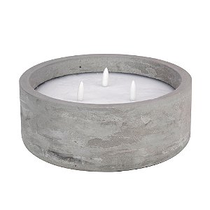 Vela Redonda com 3 Leds Chama 3D Cinza e Branco
