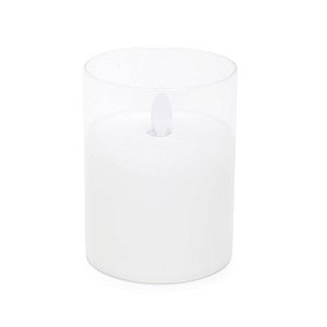 Vela Redonda em Vidro com Led Cristal