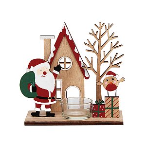 Porta Vela com Noel e Pássaro