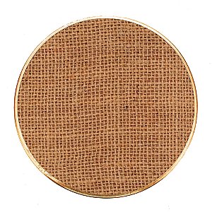 Porta Copo com Base em Madeira Bege e Ouro - 4 Un