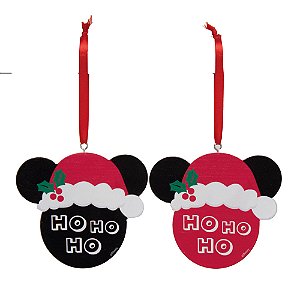 Enfeite para Pendurar Mickey e Minnie Hohoho 11cm