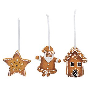 Enfeite para Pendurar Gingerbread - 4 Un