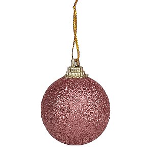 Bola Glitter Rose Gold 4cm - 12 Un