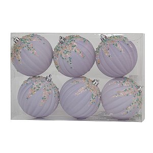 Bola Gomos Lilás 8cm - 6 Un
