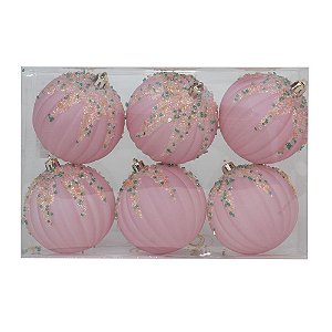 Bola Gomos Rosa Claro 8cm - 6 Un
