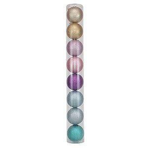 Bola Rainbow Glitter 10cm - 8 Un