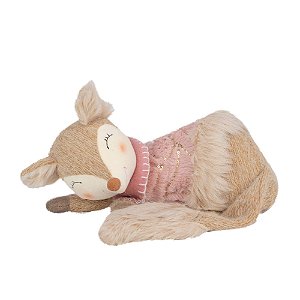 Raposa Deitada Marrom e Bege e Rosa