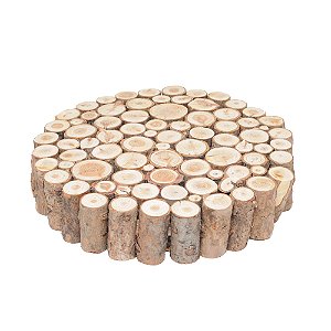 Suporte Redondo Troncos Marrom 25cm