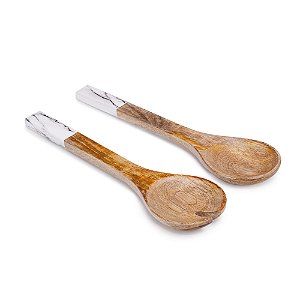 Talheres para Salada Decalcada Preto e Branco