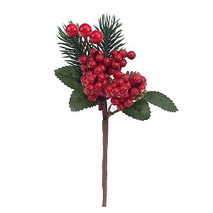 Pick Folhas Frutas e Pinha Vermelho e Marrom