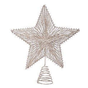 Topo Árvore Estrela Raiada Champagne G