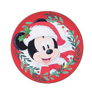 Sousplat Mickey Noel Vermelho e Verde 33cm