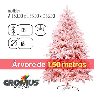 Árvore Nevada Andes Rosa e Branco 1,50m com 935 Hastes